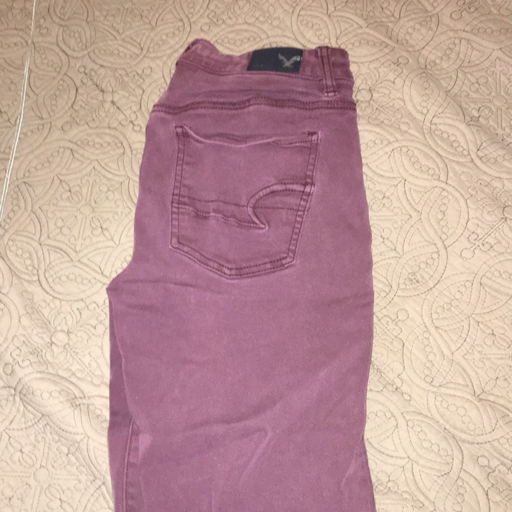 maroon american eagle pants